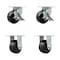 Service Caster 6'' Extra Heavy Duty Phenolic Wheel Swivel Caster Set 2 Brakes 2 Rigid, 4PK CRAN-SCC-KP92S630-PHR-SLB-2-R-2 - alternate 1